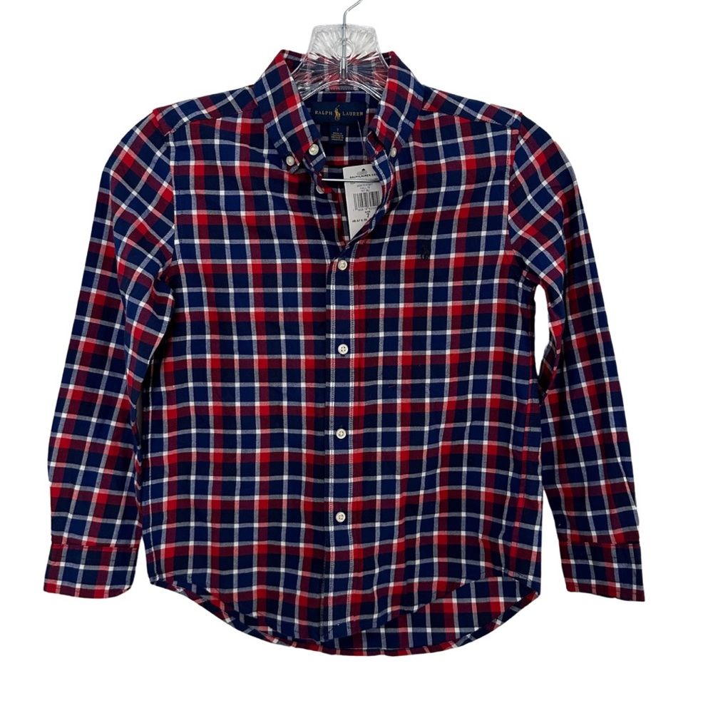 Polo Ralph Lauren Button Down Boy’s Plaid Shirt Size 7